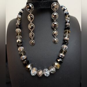 #18. Vintage Czech Crystal Necklace & Gorgeous Drop Earrings